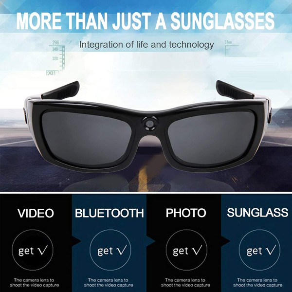 Fashion Bluetooth Camera Sunglasses Full HD Video Recorder Glasses Security Outdoor Sports Action Camera Shooting  Sun Glasses
