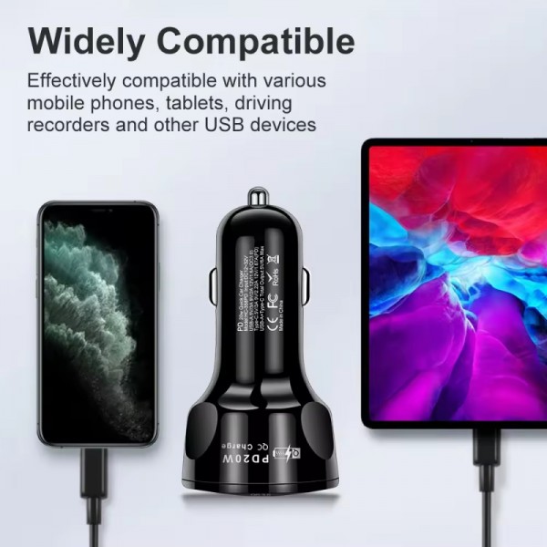 Premium Wholesale Portable Universal 4USB port QC 3.0 Quick Charging Dual Usb Fast Charge Car Charger For Mobile