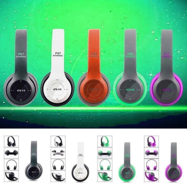 Wireless noise cancelling headphones P47 Headset gaming in-ear earphones microphone for Android and IOS Mobile Phone