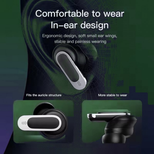 New TWS Wireless Earphone Blue-tooth V5.3 Touch LCD Screen Headphone Earbuds Gaming Headset ANC+ENC Noise Reduction Earphone
